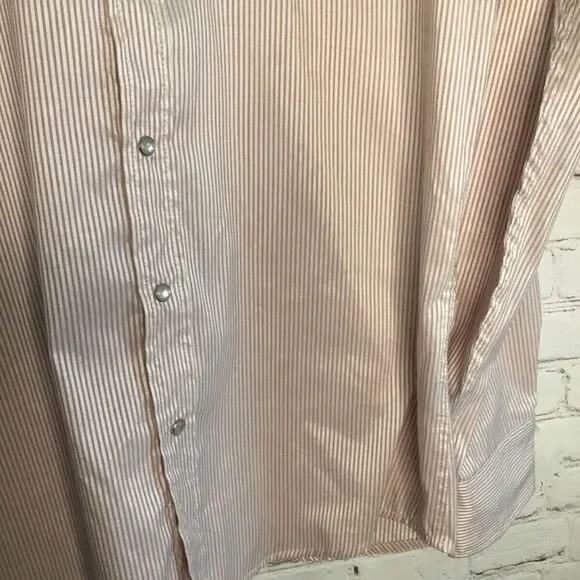 Platini Jeans Cougar Mens Stripe Western Cross Embellished Long Sleeve Shirt L - Picture 3 of 12